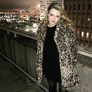 Leopard Print Faux Fur Coat
